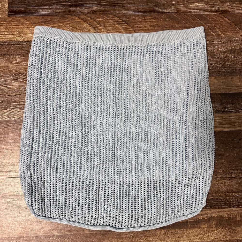 Elegant Light Blue Knit Swim Coverup